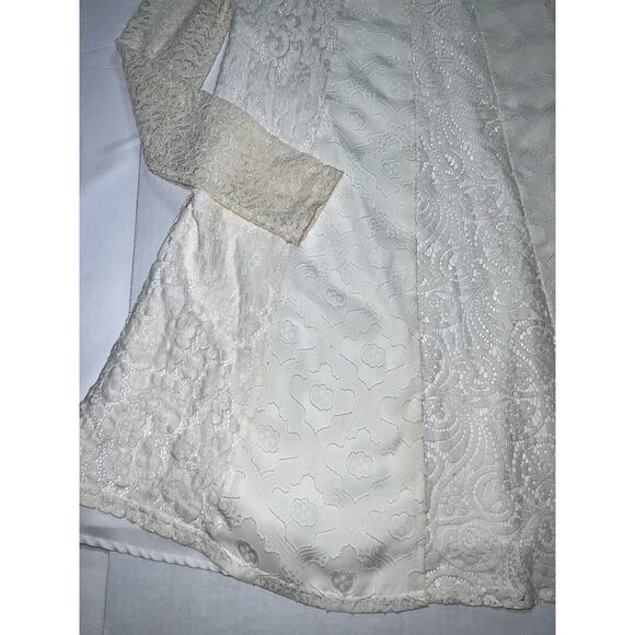 Anthropologie HD in Paris Enid Swing Dress Size M Ivory Lace High Neck Long Slv - Picture 5 of 15